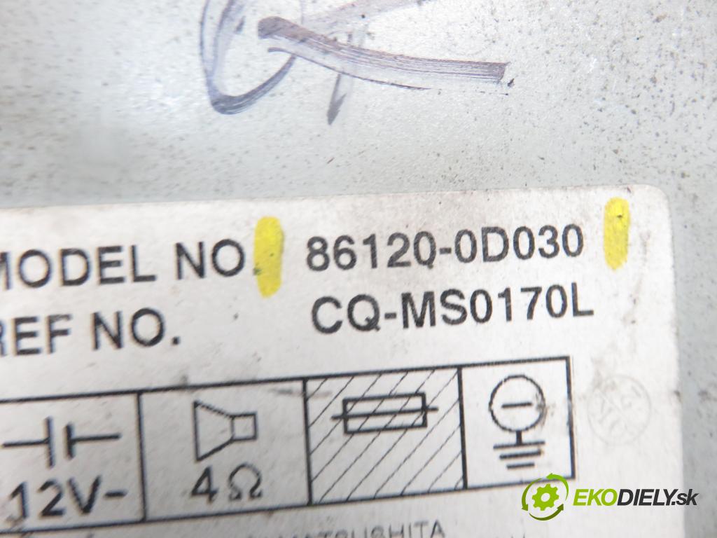 TOYOTA YARIS (_P1_) HB 2005 1364,00 Radioodtwarzacze 1364,00 RADIO CD 861200D030