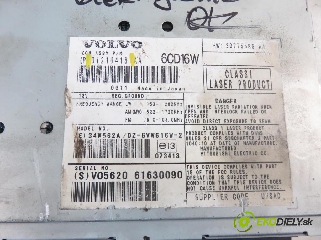 VOLVO C30 (533) HB 2006 1997,00 Radioodtwarzacze 1997,00 RADIO CD 31210418
