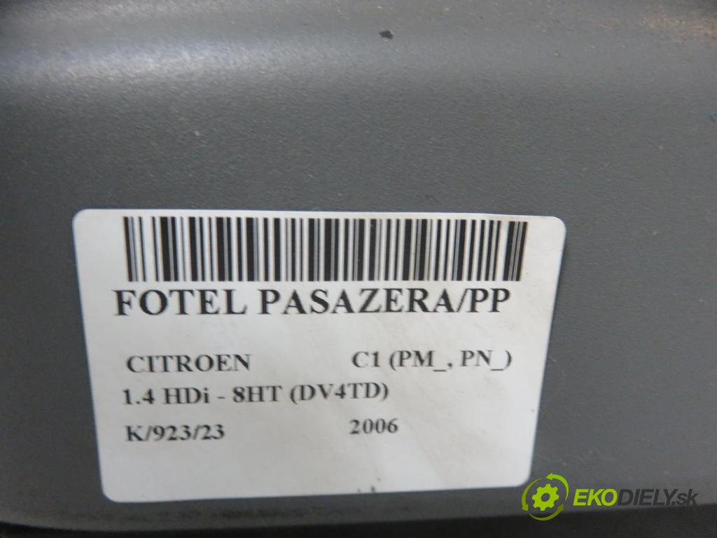 CITROEN C1 (PM_, PN_) HB 2006 1398,00 Fotele, kanapy 1398,00 Sedadlo CESTUJÚCI/PP