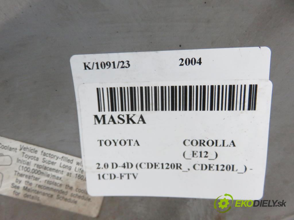 TOYOTA COROLLA (_E12_) HB 2004 66,00 2.0 D-4D 1995,00 kapota 