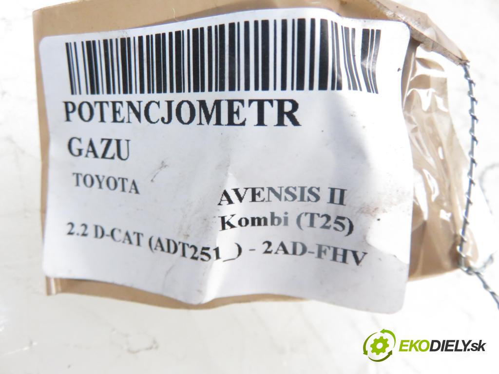 TOYOTA AVENSIS Kombi (_T25_) KOMBI 2006 2231,00 Pozostałe 2231,00 Potenciometer plynového pedálu 8928152021; 1983003041 (Pedále)