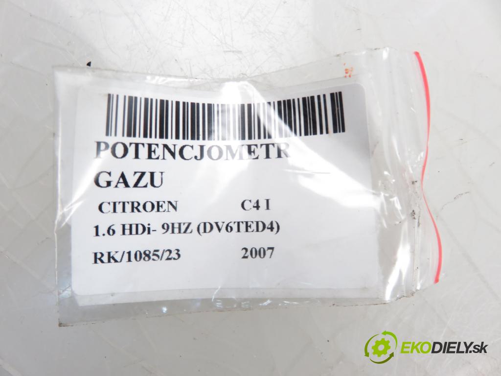CITROEN C4 I (LC_) HB 2007 80,00 1.6 HDi 109 - 9HZ (DV6TED4) 1560,00 Potenciometer plynového pedálu 9680565880 ; 0280755041 (Pedále)