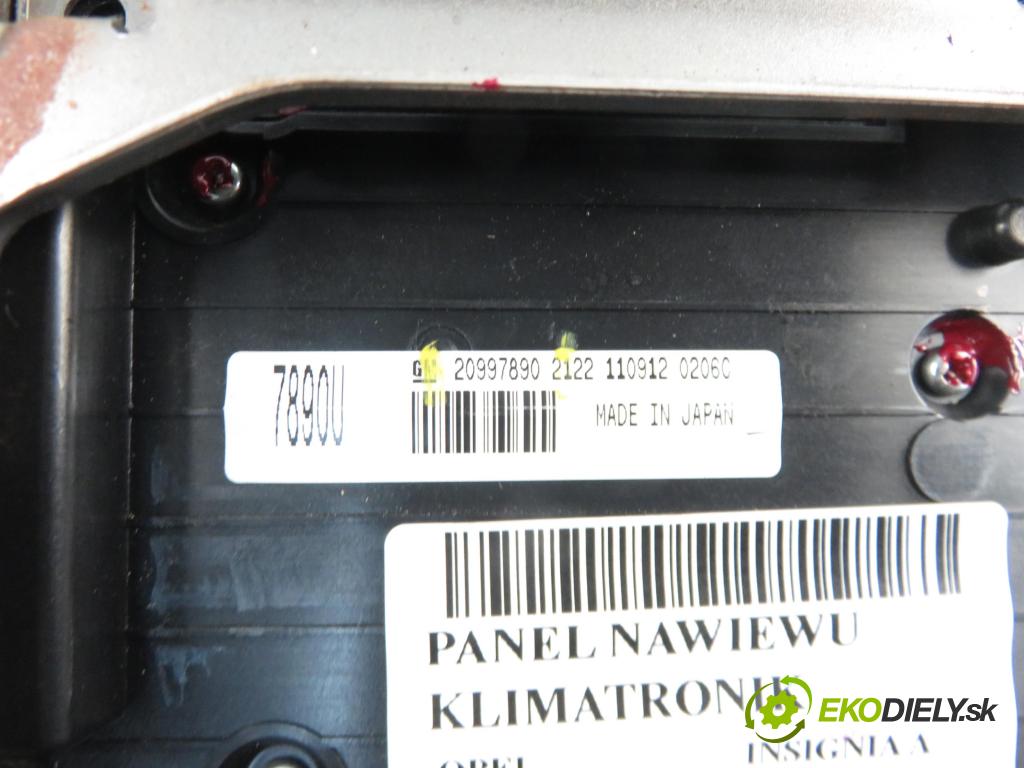 OPEL INSIGNIA A (G09) SEDAN 2011 1998,00 Panele sterowania, przełączniki 1998,00 Panel kúrenia KLIMATRONIK 20997890; 13273096