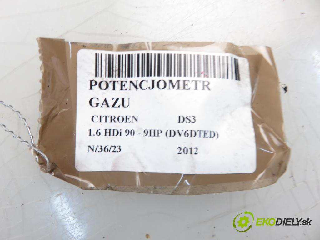 CITROEN DS3 (SA_) HB 2012 1560,00 Pozostałe 1560,00 Potenciometer plynového pedálu 9671433880; 6PV00994945 (Pedále)