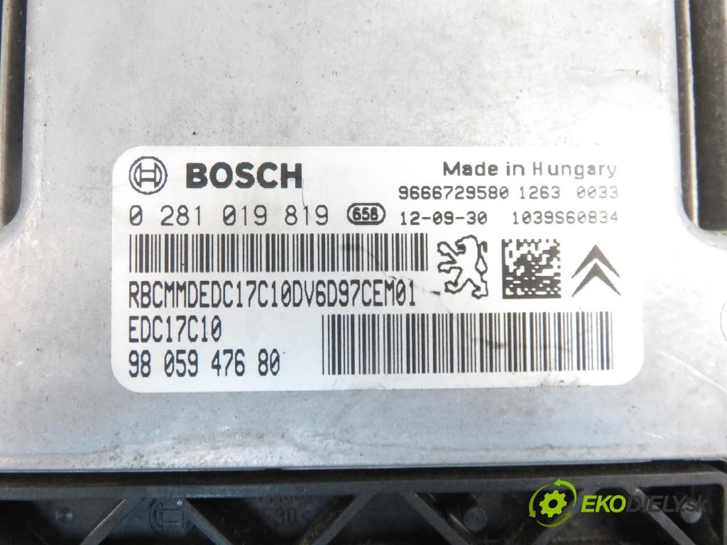 CITROEN DS3 (SA_) HB 2012 1560,00 Sterowniki silnika 1560,00 Riadiaca jednotka Motor 0281019819; 9805947680