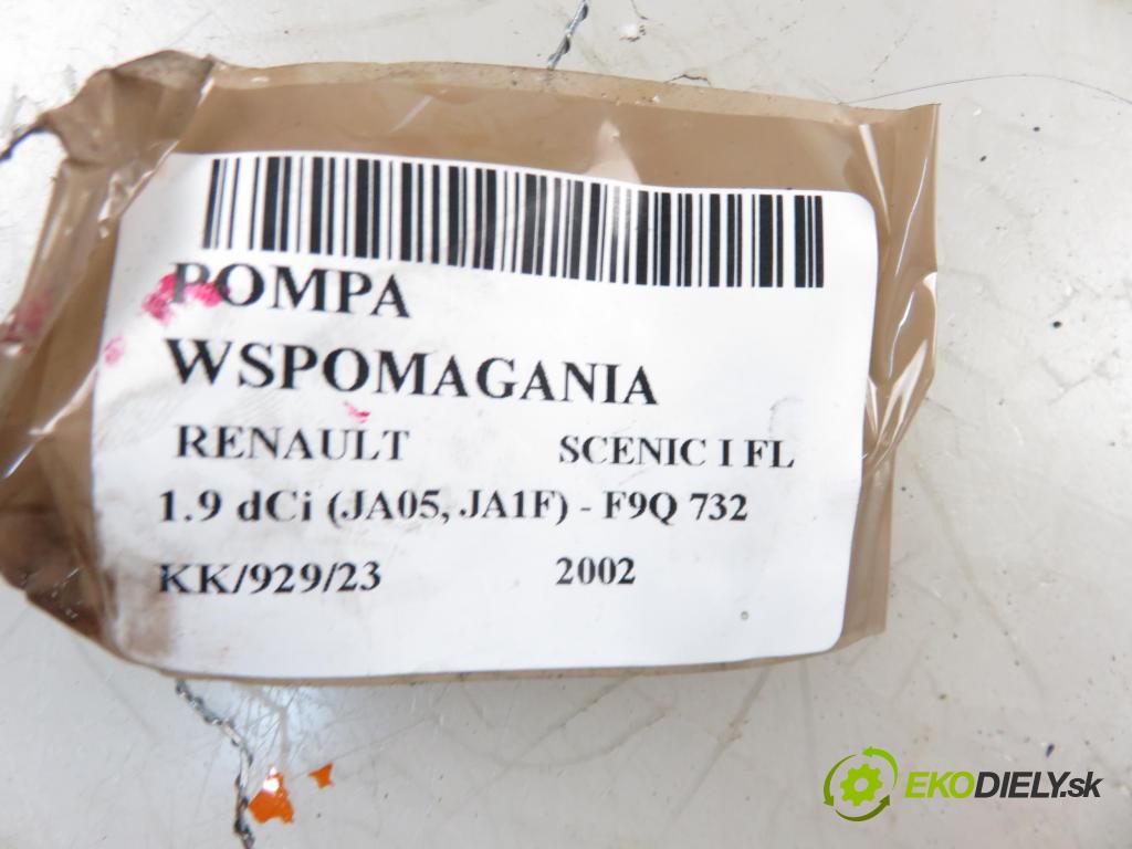 RENAULT SCENIC I (JA0/1_) MINIVAN 2002 75,00 1.9 dCi 102 - F9Q 732 1870,00 Pumpa servočerpadlo 7700417308 ; 7700415198 ; 26058572 (Servočerpadlá, pumpy riadenia)