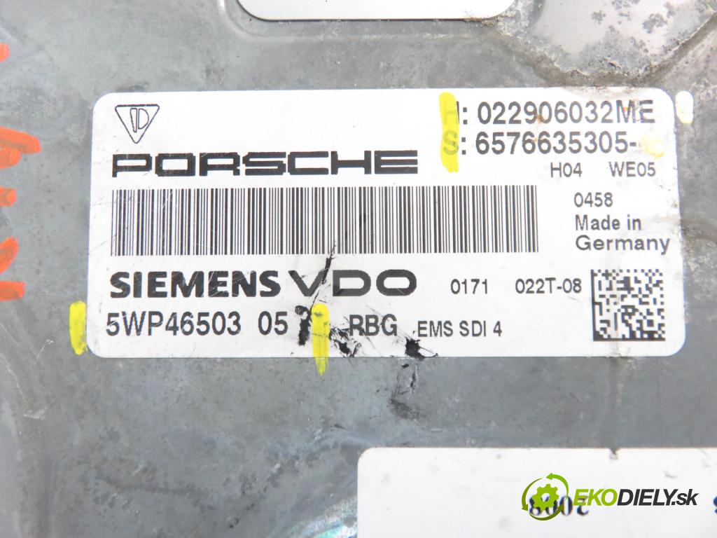 PORSCHE CAYENNE (9PA) SUV 2008 4511,00 Sterowniki silnika 4511,00 Riadiaca jednotka Motor 6576635305; 022906032ME; 5WP46503