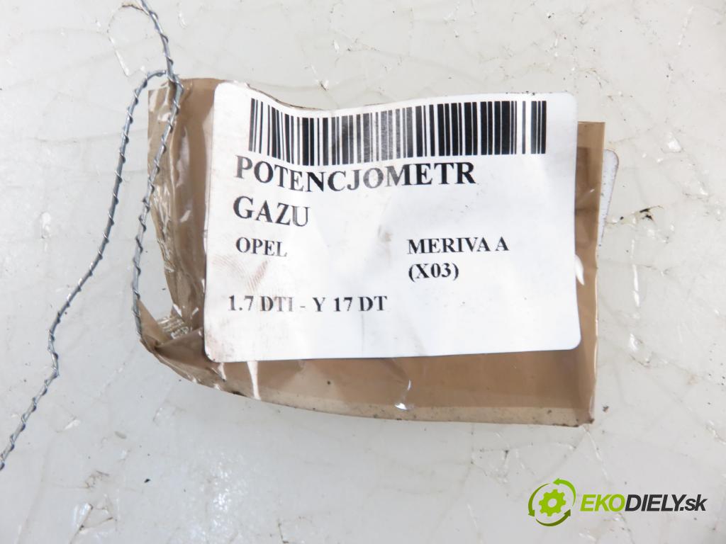 OPEL MERIVA A nadwozie wielkoprzestrzenne (MPV) (X03) MINIVAN 2004 1686,00 Pozostałe 1686,00 Potenciometer plynového pedálu 93335443DA ; 93335443 ; 6PV00811002 (Pedále)