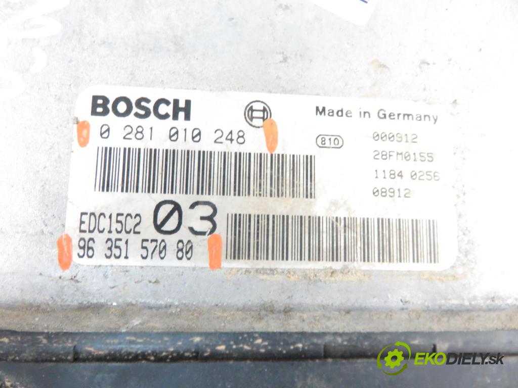 PEUGEOT 406 (8B) SEDAN 2000 1997,00 Sterowniki silnika 1997,00 Riadiaca jednotka Motor 0281010248; 9635157080