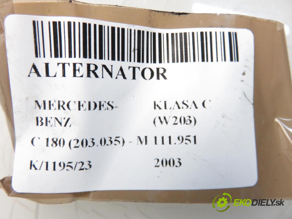 MERCEDES-BENZ KLASA C (W203) SEDAN 2003 1998,00 Alternatory kompletne 1998,00 Alternátor 0124515045; A0111549302 (Alternátory)