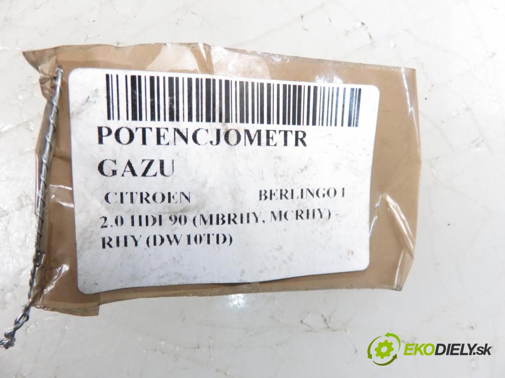 CITROEN BERLINGO FIRST Skrzynia (M_) KOMBIVAN 2003 66,00 2.0 HDI 90 - RHY (DW10TD) 1997,00 Potenciometer plynového pedálu  (Pedále)