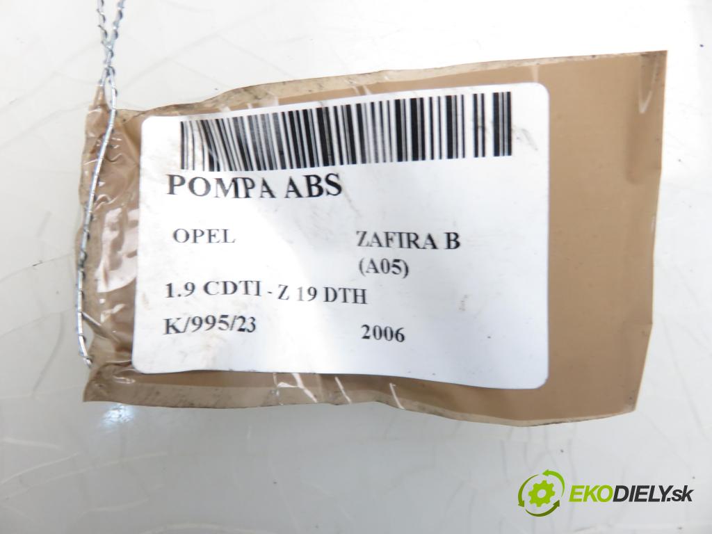 OPEL ZAFIRA B (A05) MINIVAN 2006 1910,00 Sterowniki ABS 1910,00 Pumpa ABS 13234911AS ; 10020602484 ; 10096005593 (Pumpy ABS)