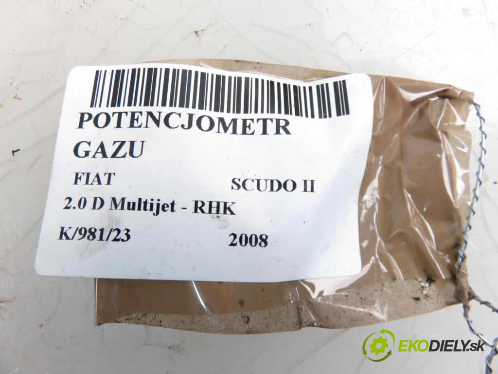 FIAT SCUDO Skrzynia (270_, 272_) FURGON 2008 1997,00 Pozostałe 1997,00 Potenciometer plynového pedálu 6PV00908308 (Pedále)
