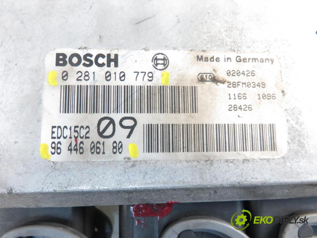 PEUGEOT 307 (3A/C) HB 2002 1997,00 Sterowniki silnika 1997,00 Riadiaca jednotka Motor 9644606180; 0281010779