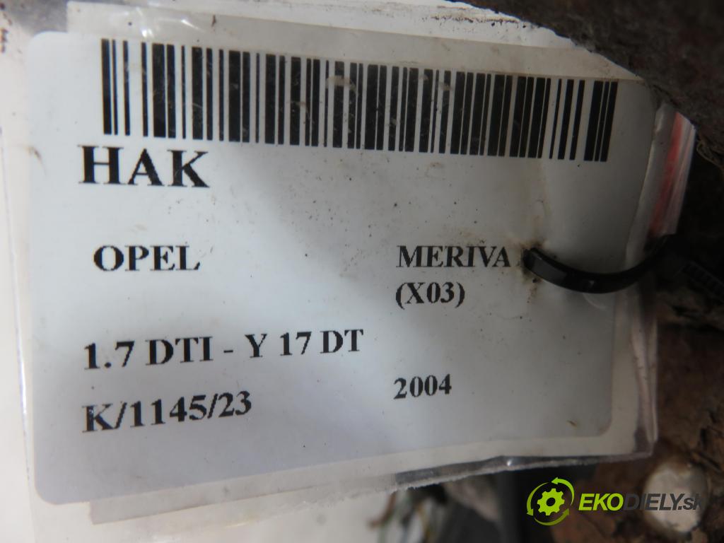 OPEL MERIVA A nadwozie wielkoprzestrzenne (MPV) (X03) MINIVAN 2004 1686,00 Kompletne haki holownicze (belka + kula) 1686,00 Hák