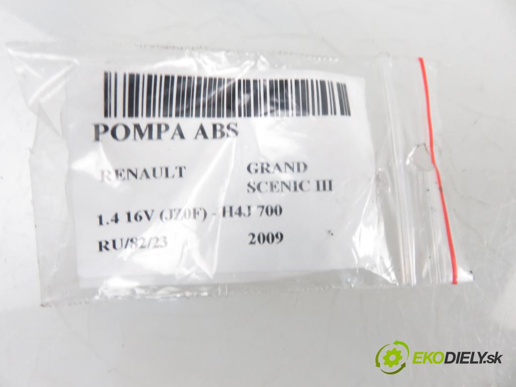 RENAULT GRAND SCENIC III (JZ0/1_) MINIVAN 2009 1397,00 Sterowniki ABS 1397,00 pumpa ABS 476602642R ; 10021204234 ; 28561056053 (Pumpy brzdové)