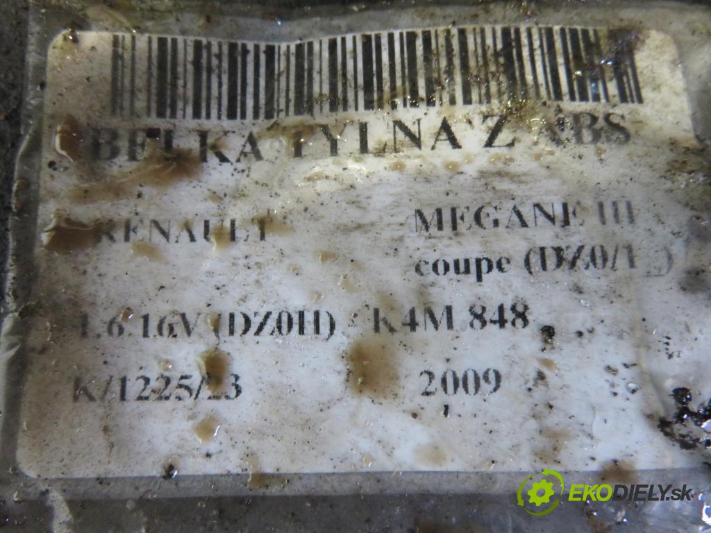 RENAULT MEGANE III coupe (DZ0/1_) COUPE 2009 81,00 1.6 16V (DZ0U, DZ1B, DZ1H) 110 - K4M 858 1598,00 výztuha zadní část ABS 