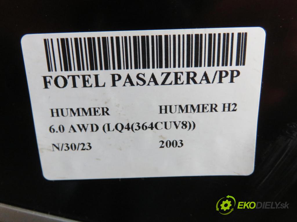 HUMMER HUMMER H2 SUV 2003 5964,00 Fotele, kanapy 5964,00 Sedadlo CESTUJÚCI/PP 