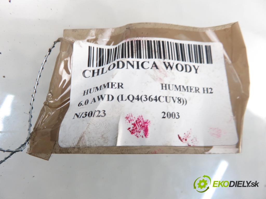 HUMMER HUMMER H2 SUV 2003 5964,00 Chłodnice wody 5964,00 chladič vody 15177272
