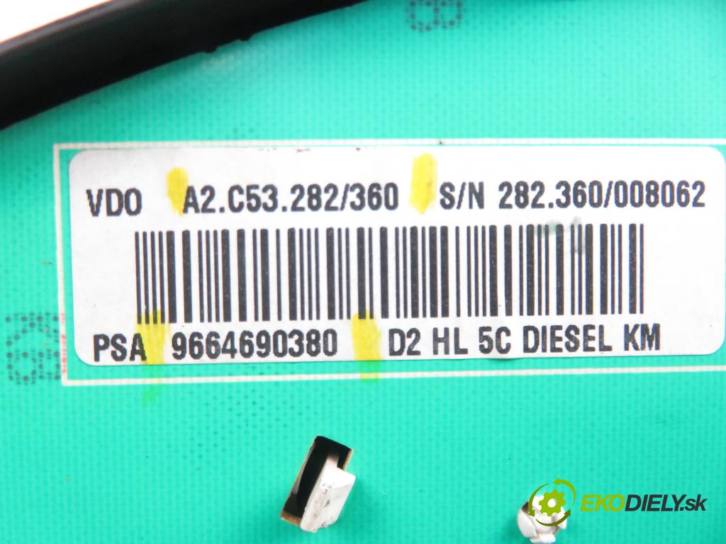 PEUGEOT 407 SW (6E_) KOMBI 2005 1560,00 Liczniki, zegary 1560,00 Prístrojovka elektrický 9664690380 ; A2C53282360
