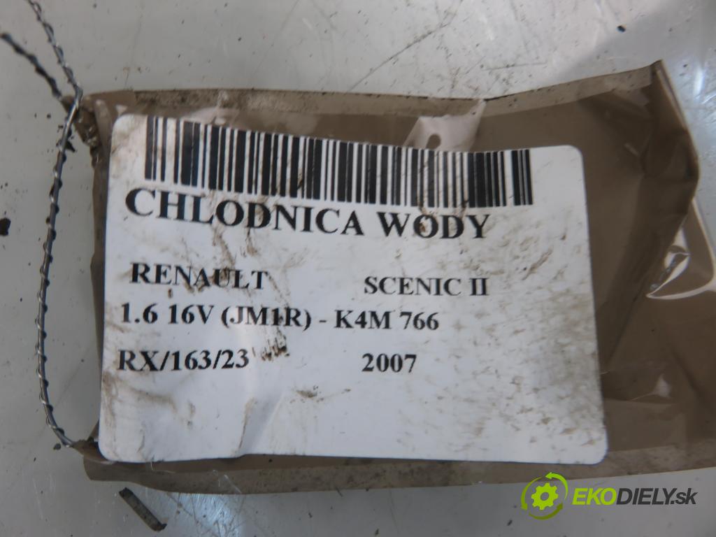 RENAULT SCENIC II (JM0/1_) MINIVAN 2007 1598,00 Chłodnice wody 1598,00 chladič vody 8200115541D