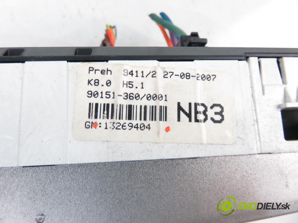 OPEL ASTRA H (A04) HB 2007 74,00 1.7 CDTI 100 - Z 17 DTH 1686,00 Panel kúrenia KLIMATIZACE: 13269404