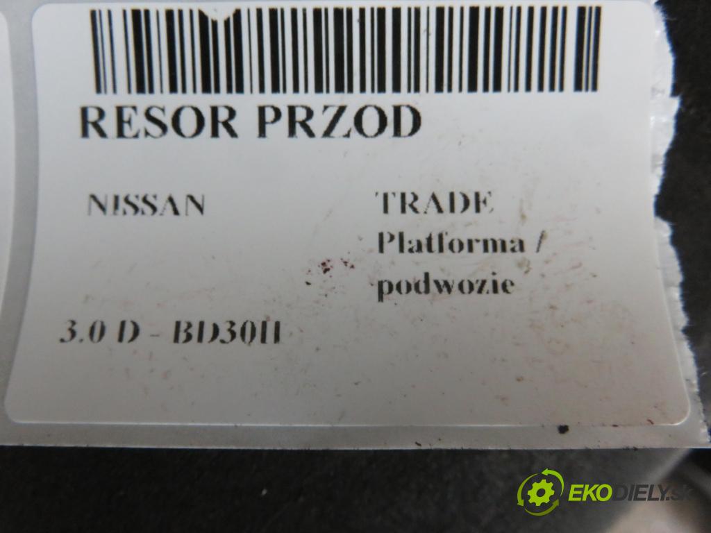 NISSAN TRADE Platforma / podwozie KABINA/PLATFORMA 1996 63,00 3.0 D 86 - BD30II 2953,00 Listové pero predný