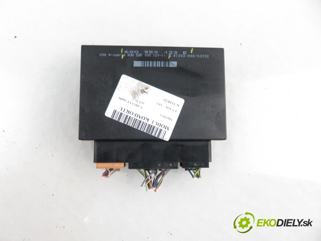 SKODA FABIA I Combi (6Y5) KOMBI 2003 47,00 1.9 SDI 64 - ASY 1896,00 MODUL komfortu 6Q0959433F ; 5DK00812901