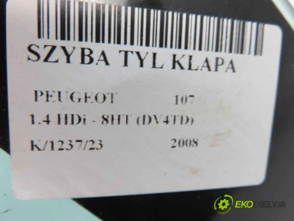 PEUGEOT 107 (PM_, PN_) HB 2008 40,00 1.4 HDi 54 - 8HT (PSA) 1398,00 okno ZADNÍ: kapota