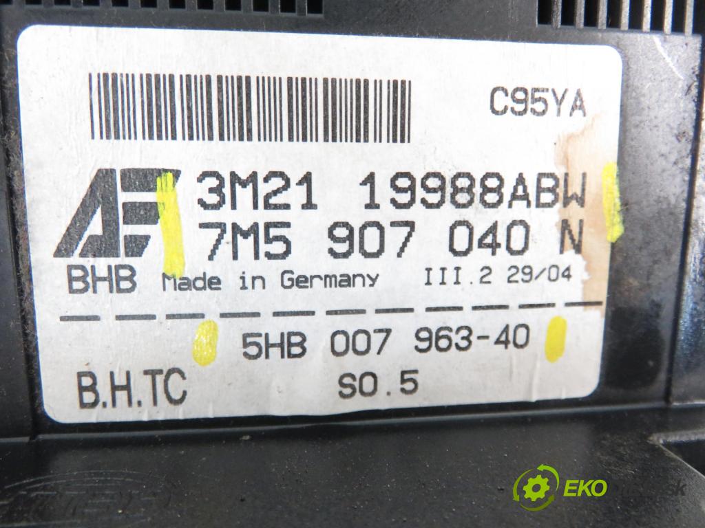 FORD GALAXY (WGR) VAN 2004 85,00 1.9 TDI PD 115 - AUY 1896,00 Panel kúrenia KLIMATRONIK 7M5907040N ; 3M2119988ABW ; 5HB00796340