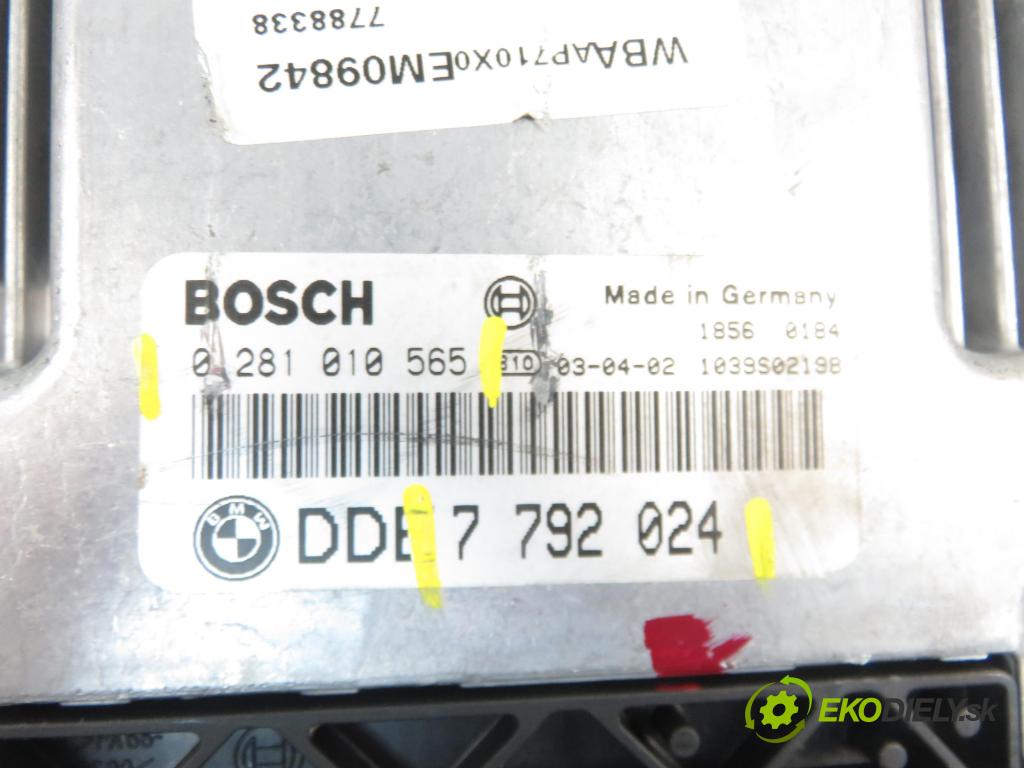 BMW 3 Touring (E46) KOMBI 2003 110,00 320 d 150 - M47 D20 (204D4) 1995,00 řídící jednotka motora 7792024 ; 0281010565