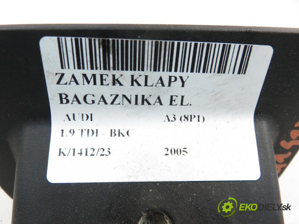 AUDI A3 (8P1) HB 2005 77,00 1.9 TDI PD 105 - BKC 1896,00 zámok dveří kufr EL. 8P3827520A