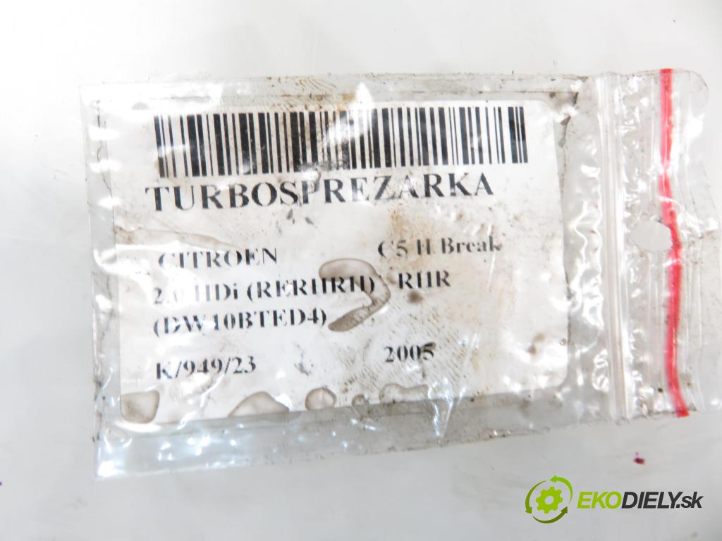 CITROEN C5 II Break (RE_) KOMBI 2005 100,00 2.0 HDi 136 1997,00 Turbodúchadlo 9654919580 ; GT1749V (Turbodúchadlá (kompletné))