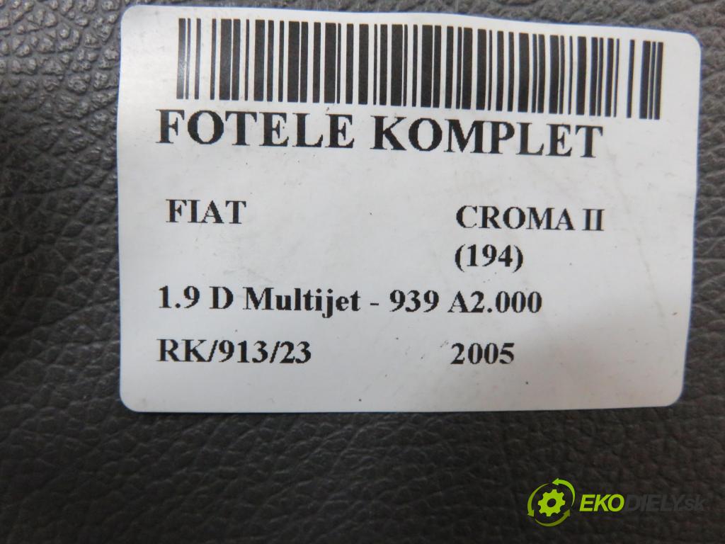 FIAT CROMA (194_) KOMBI 2005 110,00 1.9 D Multijet 150 - 939 A2.000 1910,00 Sedadlá, sedačky
