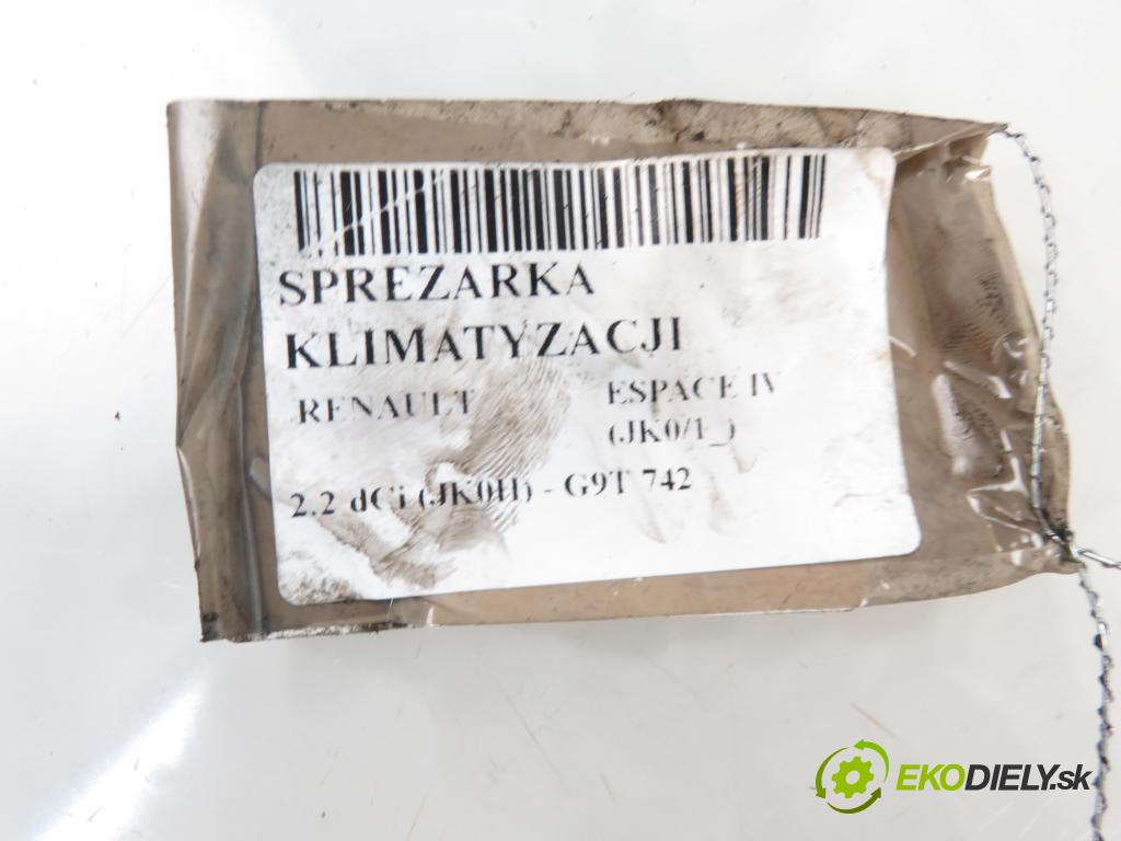 RENAULT ESPACE IV (JK0/1_) MINIVAN 2005 110,00 2.2 dCi (JK0H) 150 - G9T 742 2188,00 KOMPRESOR: klimatizace 8200436108 (Kompresory)