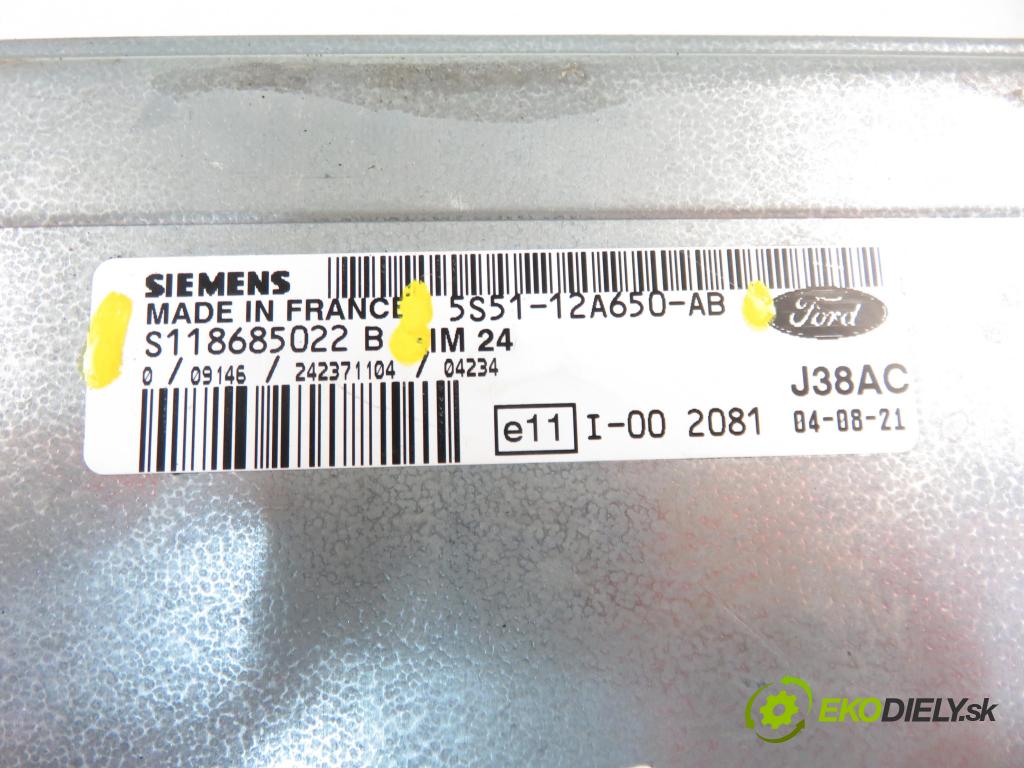 FORD KA (RB_) HB 2004 51,00 1.3 i Duratec 8V 70 - A9B 1299,00 Riadiaca jednotka Motor 5S5112A650AB ; S118685022B