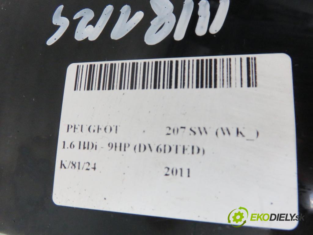 PEUGEOT 207 SW (WK_) KOMBI 2011 68,00 1.6 HDi 8V 92 - 9HP (DV6DTED) 1560,00 okno ZADNÍ: kapota