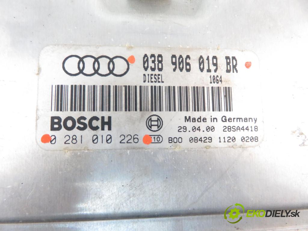 AUDI A4 Avant (8D5, B5) KOMBI 2001 85,00 1.9 TDI - AJM 1896,00 Riadiaca jednotka Motor 038906019BR ; 081010226