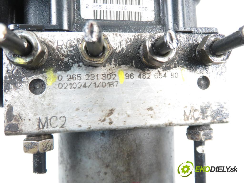 PEUGEOT 307 (3A/C) HB 2003 50,00 1.4 HDi - 8HZ (DV4TD) 1398,00 Pumpa ABS 0265800301 ; 9648265480 ; 0265231302 (Pumpy ABS)