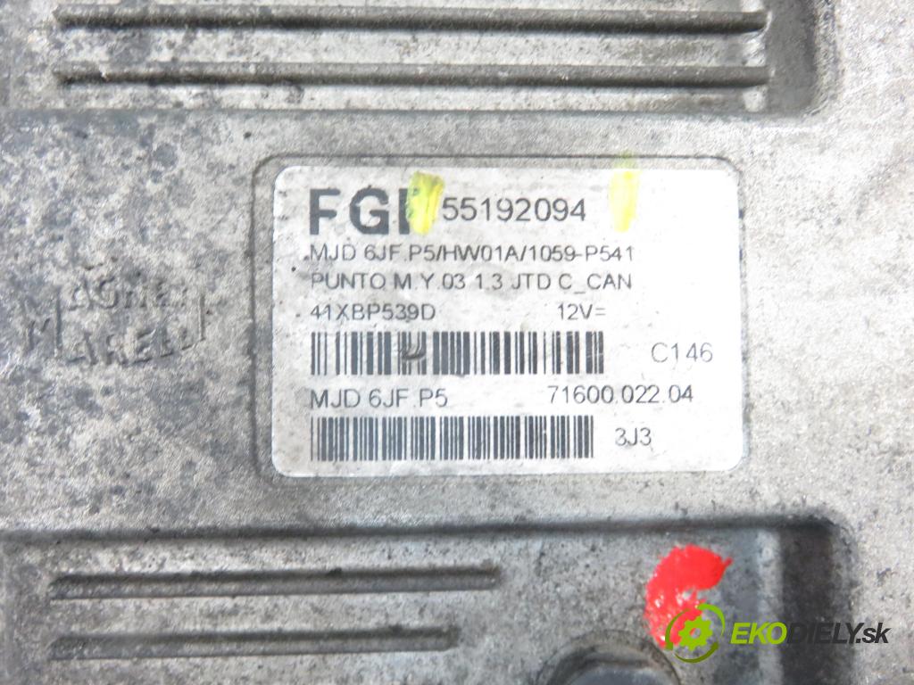 FIAT PUNTO (188_) HB 2003 51,00 1.3 JTD 16V - 188 A9.000 1248,00 řídící jednotka motora 55192094