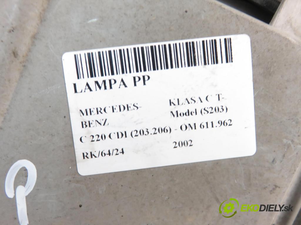 MERCEDES-BENZ KLASA C T-Model (S203) KOMBI 2002 105,00 C 220 CDI (203.206) - OM 611.962 2148,00 Svetlo PP 0301166602 ; 2038200861