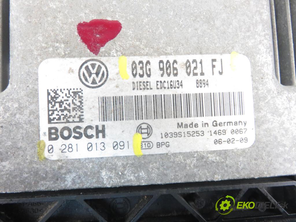 VW GOLF PLUS (5M1, 521) MINIVAN 2006 77,00 1.9 TDI - BLS 1896,00 řídící jednotka motora 03G906021FJ ; 0281013091