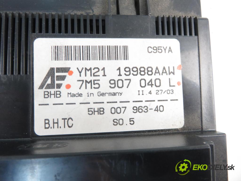 FORD GALAXY (WGR) VAN 2003 96,00 1.9 TDI PD 130 - ASZ 1896,00 Panel kúrenia KLIMATRONIK YM2119988AAW ; 7M5907040L