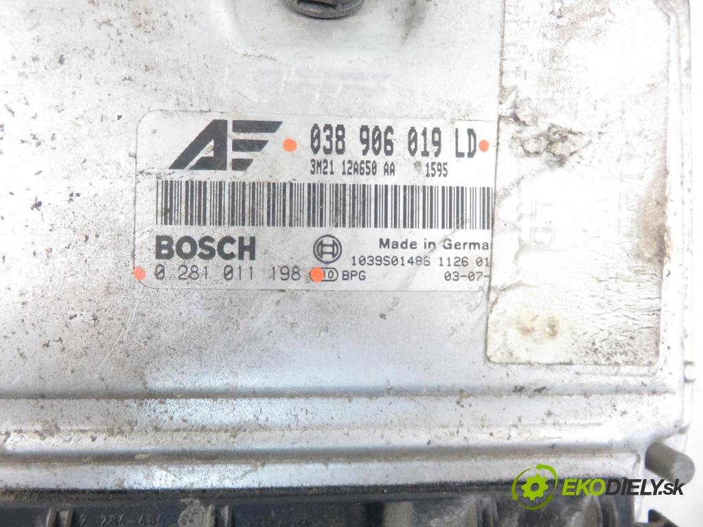 FORD GALAXY (WGR) VAN 2003 96,00 1.9 TDI PD 130 - ASZ 1896,00 řídící jednotka motora 038906019LD ; 0281011198