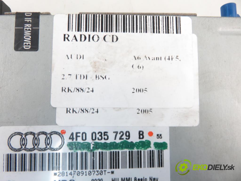 AUDI A6 Avant (4F5, C6) KOMBI 2005 120,00 2.7 TDI - BSG 2698,00 čítač navigácie 4F0035729B ; 4f0910730l (Ostatné)