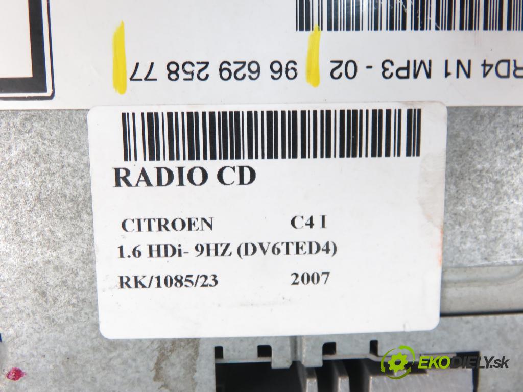 CITROEN C4 I (LC_) HB 2007 80,00 1.6 HDi 109 - 9HZ (DV6TED4) 1560,00 RADIO CD 9662925877