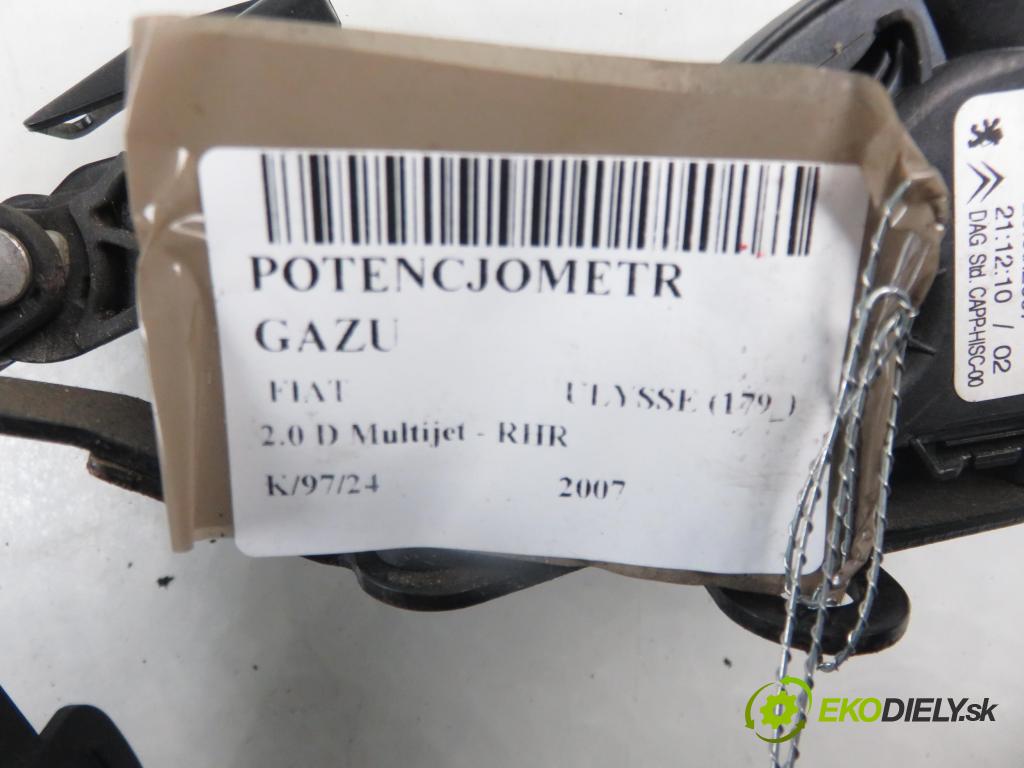 FIAT ULYSSE (179_) MINIVAN 2007 100,00 2.0 D Multijet - RHR 1997,00 Potenciometer plynového pedálu 1400838880 ; 6pv00908308 (Pedále)