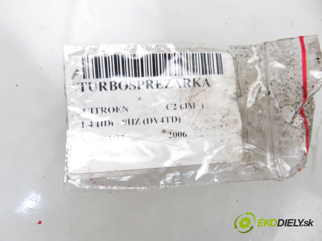 CITROEN C2 (JM_) HB 2006 50,00 1.4 HDi 68 8V - 8HZ 1398,00 Turbodúchadlo 54359880009 (Turbodúchadlá (kompletné))
