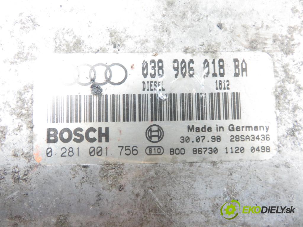 AUDI A3 (8L1) HB 1998 66,00 1.9 TDI 90 - ALH 1896,00 řídící jednotka motora 038906018BA ; 0281001756