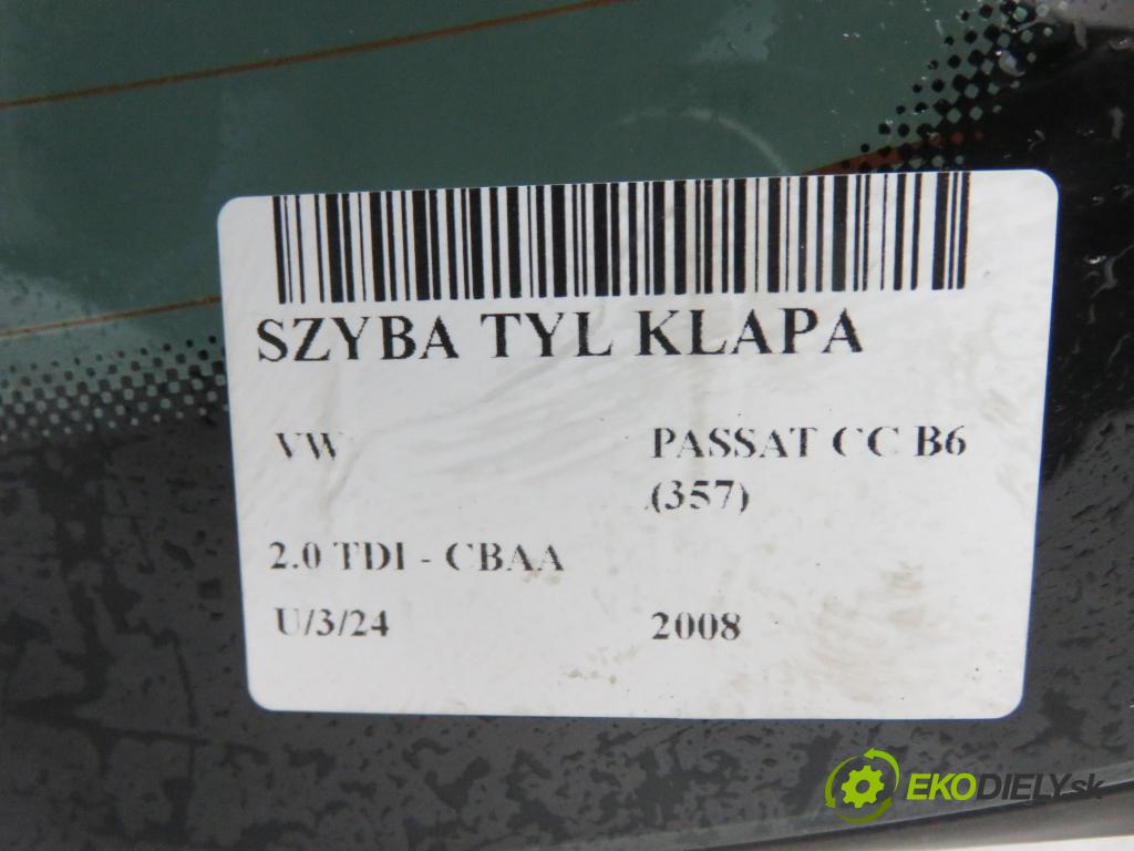 VW PASSAT CC B6 (357) FASTBACK 2008 100,00 2.0 TDI - CBAA 1968,00 okno zadní část SEDAN